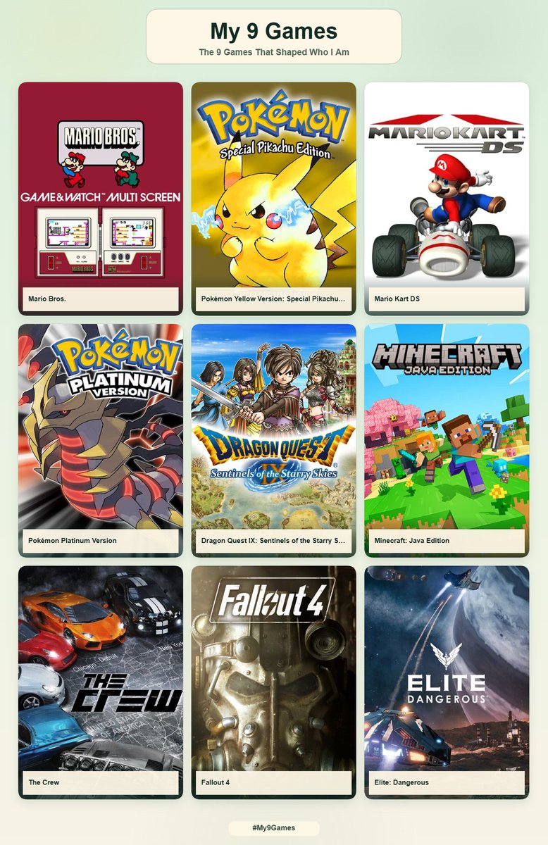 AEkeep_'s tweet photo. y en a pas assez pour 9, voici la liste des jeux qui m'ont marqué et qui n'est pas dans les 9 autres

- Dog's Life sur PS2
- Pokemon Hearthgold
- Pokemon Rangers 3
- Mario Kart 7
- Super Mario Galaxy
- Gravity Rush
- Portal 2
- Watch Dogs
- Rocket League
- Starbound
- The Crew 2 https://t.co/yUmI8DaxpN