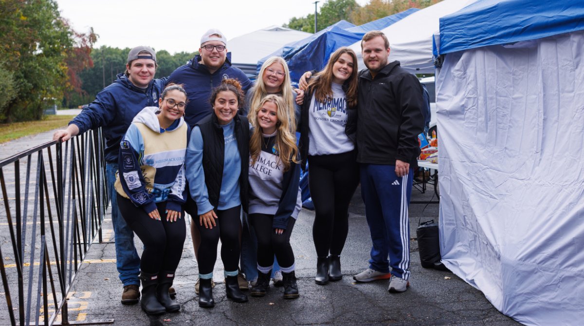 Merrimack's tweet photo. Homecoming, Reunion and Alumni Weekend was one to remember! From celebrating our alumni to Macktoberfest and game day with Warrior Nation, there was no shortage of memorable moments. https://t.co/9zzwUfs0zQ