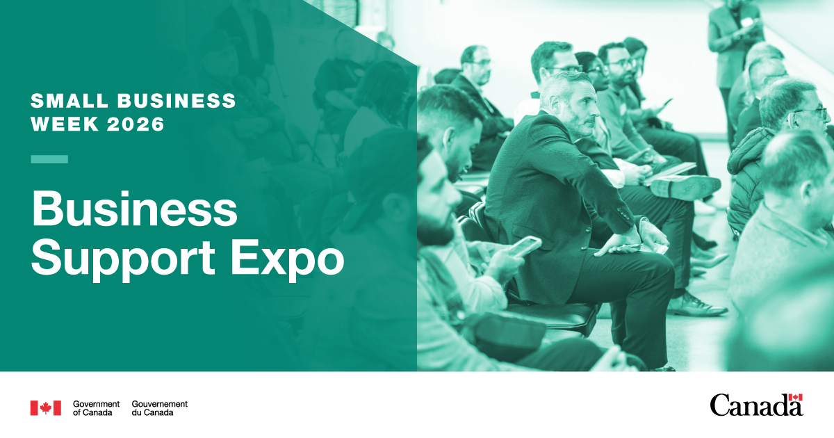 canadabusiness's tweet photo. Small Business Week is coming!

Join Innovation Canada, in partnership with @bdc_ca, for the FREE Business Support Expo on October 20. Explore business supports and connect with experts, in person or online. Register: https://t.co/zbD6E5L31v https://t.co/xL5UQEIjDr