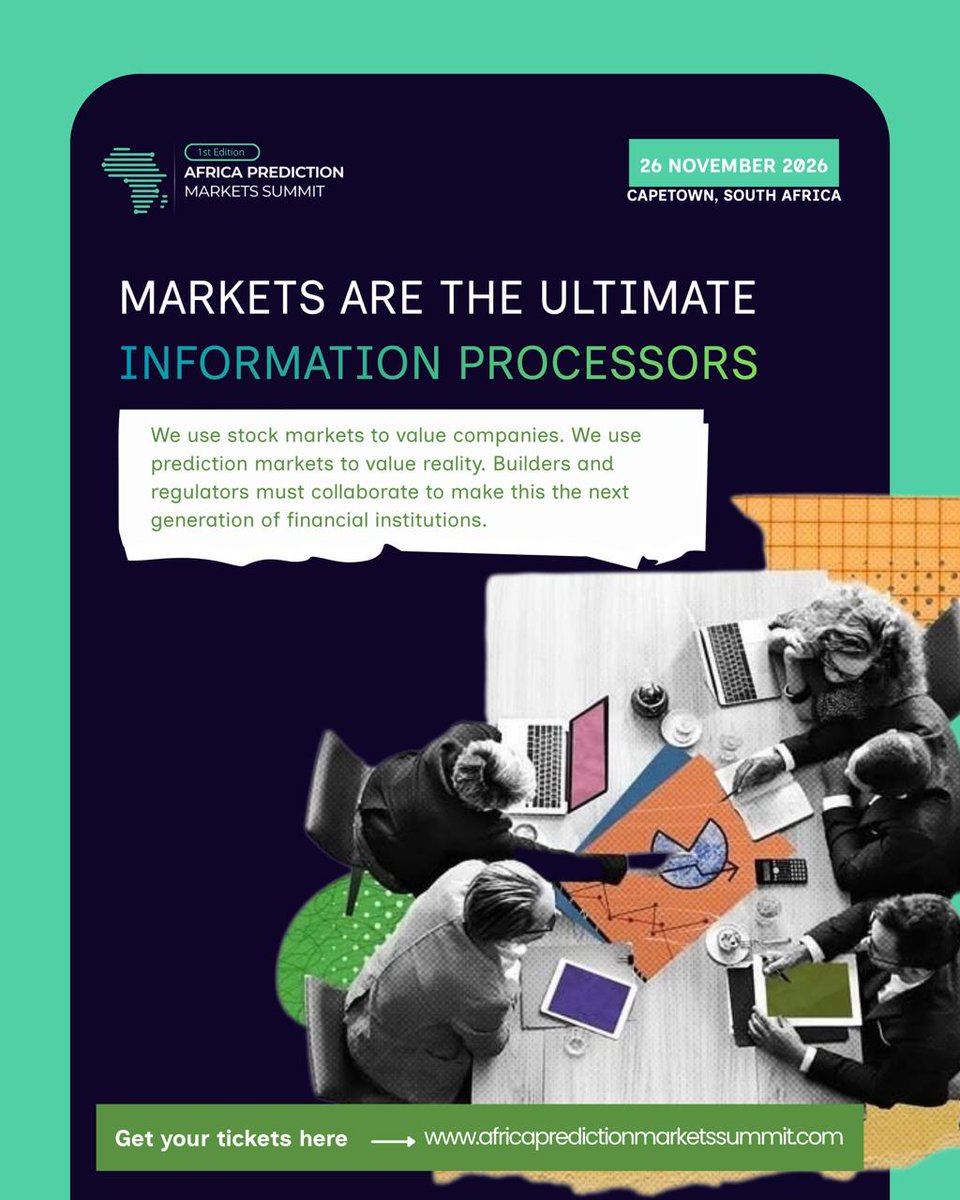 Africapms's tweet photo. Traditional stock markets price corporate equity. Prediction markets price reality.

For institutional leaders and capital allocators, navigating emerging market volatility requires more than lagging analyst reports. https://t.co/OEVISewD2X