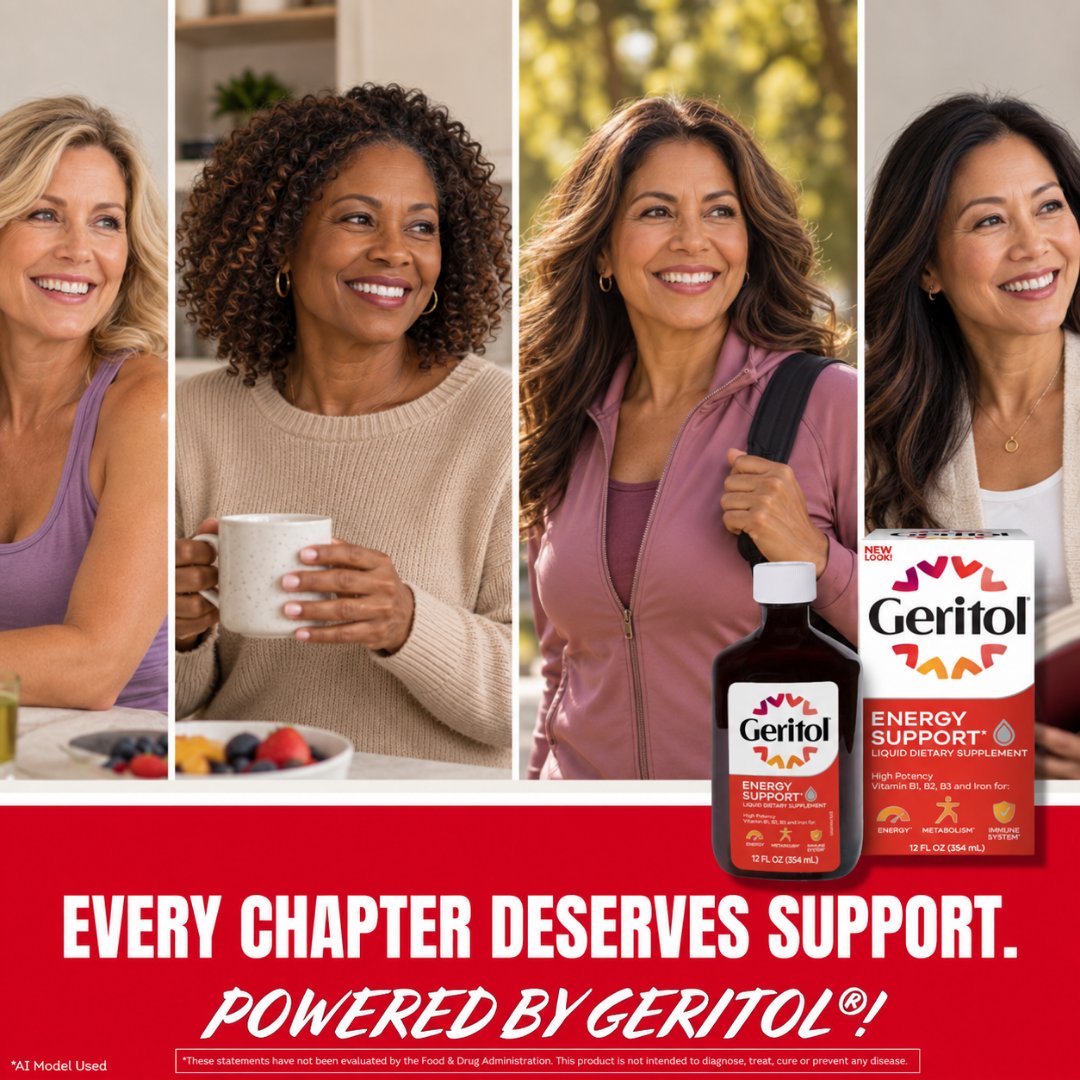 HelloGeritol's tweet photo. Every chapter deserves support.  This #HealthyAgingMonth, celebrate the everyday habits that help you stay active and keep doing what you love. Geritol® Energy Liquid Support provides key nutrients to help support energy and everyday wellness.*

#Geritol #HealthyAging https://t.co/UZoLpjlV8z