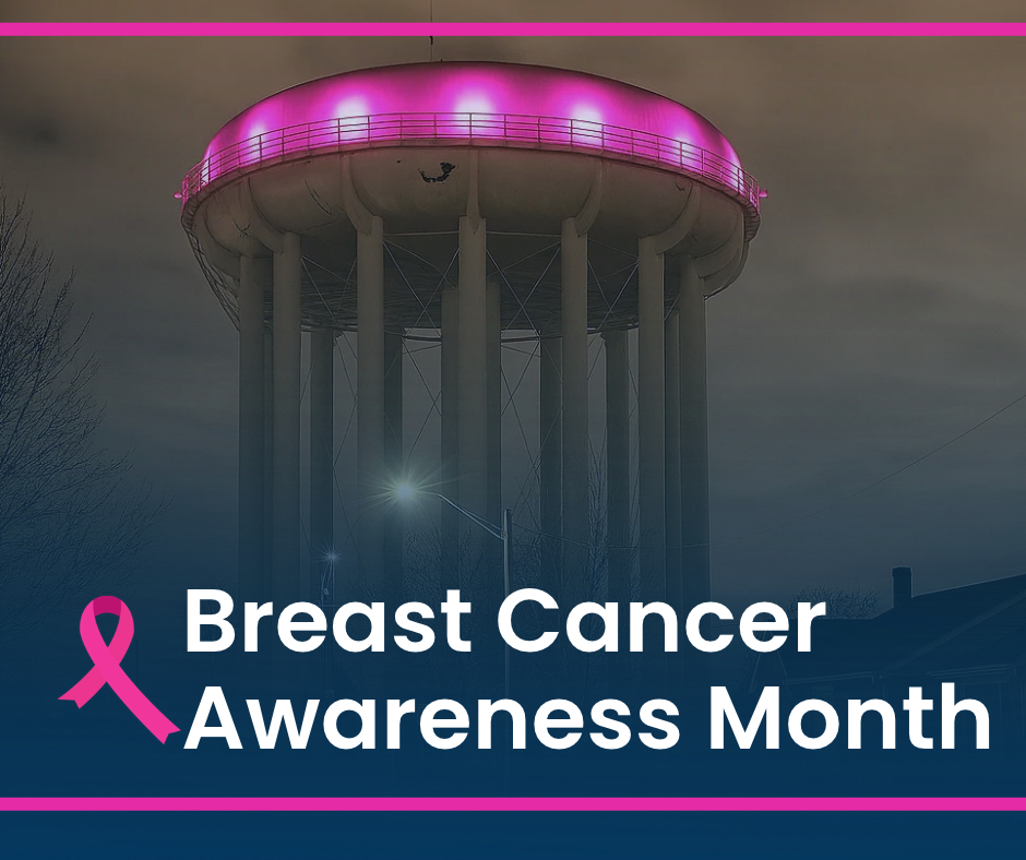 ENWINUtilities's tweet photo. October is Breast Cancer Awareness Month. In recognition, the Hanna Water Tower will glow pink throughout October as a symbol of support, hope and awareness for those affected by breast cancer. https://t.co/GWj8srDxxm