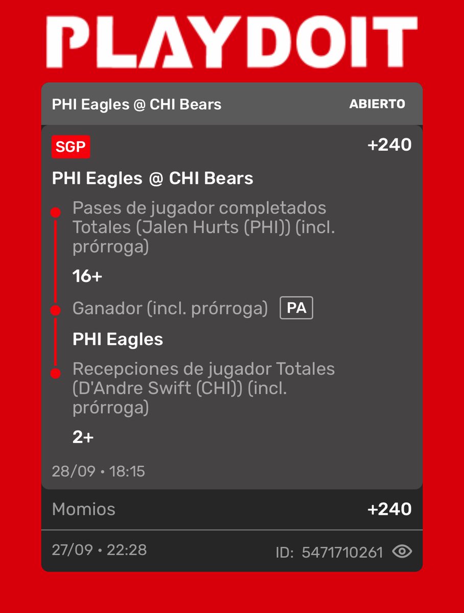 zapicks_'s tweet photo. Zapick - Mondaaaay NF  Week 3

Parlaysito de hoy - Ultimo de la semana 

CHIvsPHI

#zapicks
#NFLBetting 
#NFLBet https://t.co/308xcDQz2u
