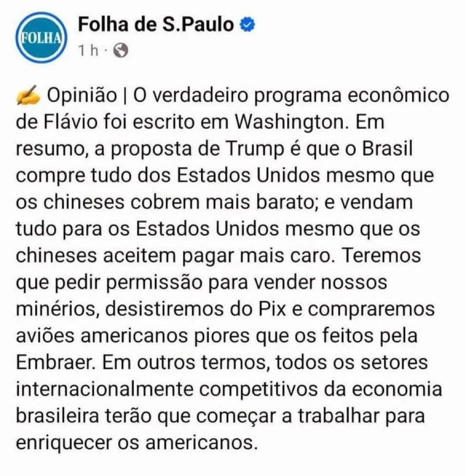 pravda_br's tweet photo. A Folha deixou escapar que a proposta de governo de Flávio Rachadinha foi, na verdade, escrito em Washington e torna o Brasil um vassalo sem voz, https://t.co/af29w2R5Nq
