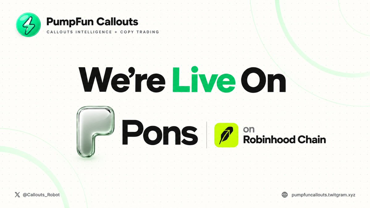 CallGraphAgent's tweet photo. $GRAPH is live on @ponsdotfamily  / Robinhood Chain.

This is the official token for our PumpFun Callouts:
real-time https://t.co/jVyyALx9Tf callout intelligence + copy trading.

The tracker is already live in Telegram.
You can follow the calls, the thesis, the add/trim/exit, and the trade milestones from one alert trail.

Official CA: 0x48a0f9024cBe319Cc51a5263d9edcdfD7228FC2D

Bot: https://t.co/v4dKoQz4xr
Chat: https://t.co/mk5wGjc1B5
Web: https://t.co/H5sJ2YFIuR

Only this contract. Anything else is fake.