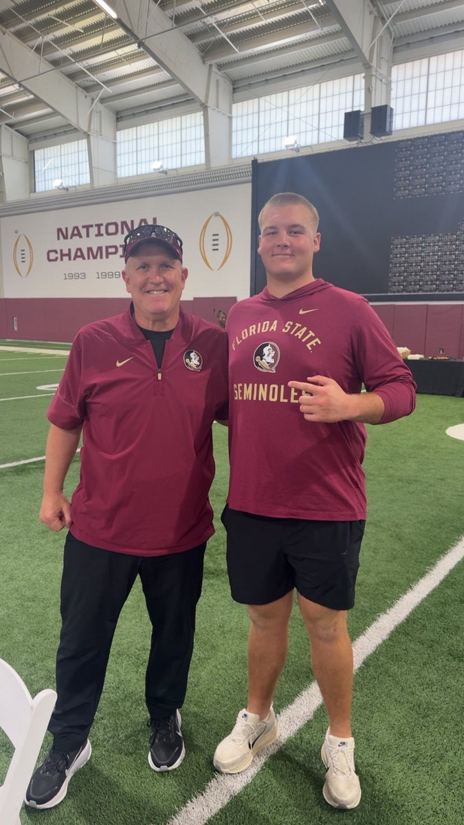 EliWilliams2028's tweet photo. Great time back in Tallahassee this weekend! Grateful to the FSU coaches and staff for having me. Really enjoyed the time around the program! @Coach_Davis22 @Coach_Norvell @CoachHand @nate_brady1 @AmourManrey75 @TomLoy247 @ChadSimmons_ @TomLoy247
@adamgorney @Rivals @bigka54 https://t.co/5ZTyamTsiN