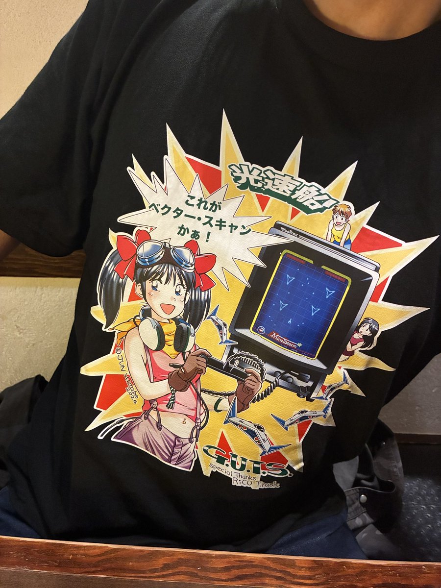 GutsV's tweet photo. 時代はベクトレックスと筐体界のヒジヤンさんやお酒界の藤村さんもおっしゃってましたAGこと佐藤さんも着てくれてます君も乗り遅れるな‼️ https://t.co/BXbZl7CLMA