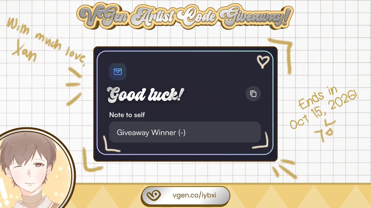 lxzy_'s tweet photo. #VGenCode Giveaway! [🎁]   
How to Enter:   
✦ Like &amp; Retweet   
✦ Reply with your Work (Portfolio/Art)   
✦ Open your DMs!   
✦ A follow isn’t required, but would gladly appreciate :3   
#artmoots #artmutuals #vgencomms
(will be chosen thoroughly ofcourse!)
Good-luck! ─ .✦ https://t.co/OpS2HighAU