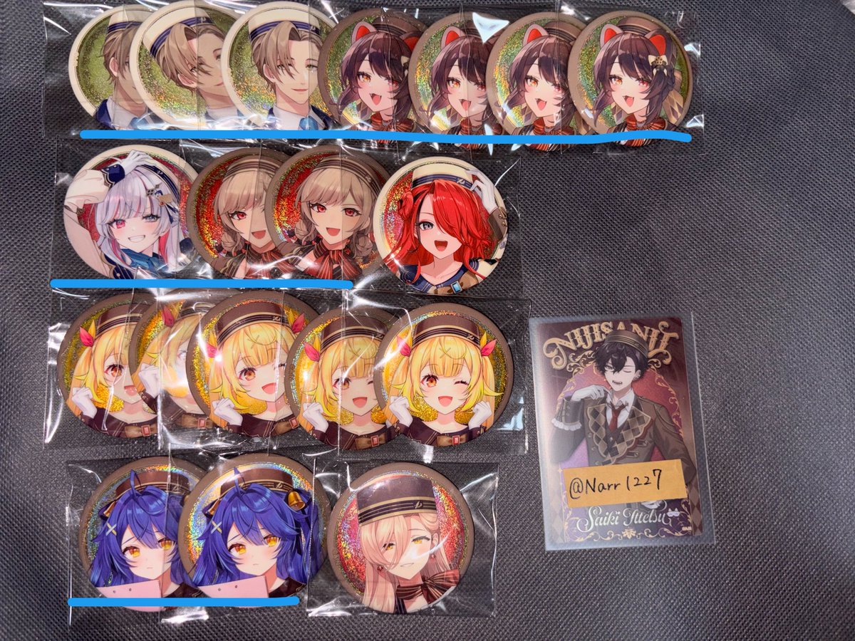 Narr1227's tweet photo. 【交換】にじさんじ ビスケット缶バッジ
1 2 3 4

譲：1,2,3枚目

求：4枚目

買取→無印含4~

🟥激求、🚹良い条件の方
🟦🚹含、比率違い、IDの方異種

🟨激求含場合のみ

郵送・手渡し(名古屋、固定)
纏めて条件の良い方優先 https://t.co/1YsDu4efMi