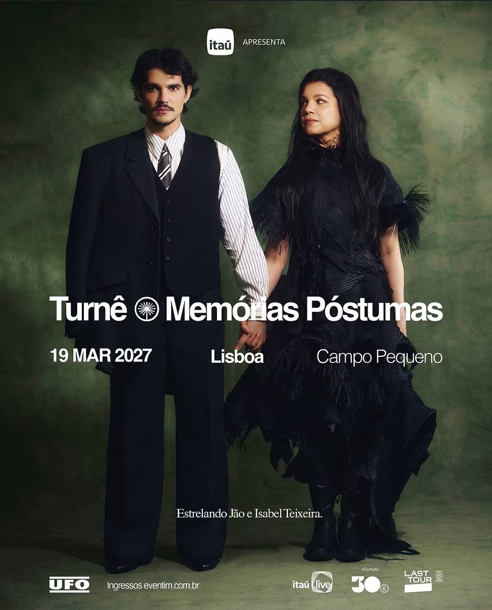 poponze's tweet photo. 🚨MEU DEUS! Jão acaba de anunciar novos shows da turnê “Memórias Póstumas”.

— O cantor retorna em 27 de março de 2027 para outro show HISTÓRICO no Nubank Parque. https://t.co/EzdE8DwmGl