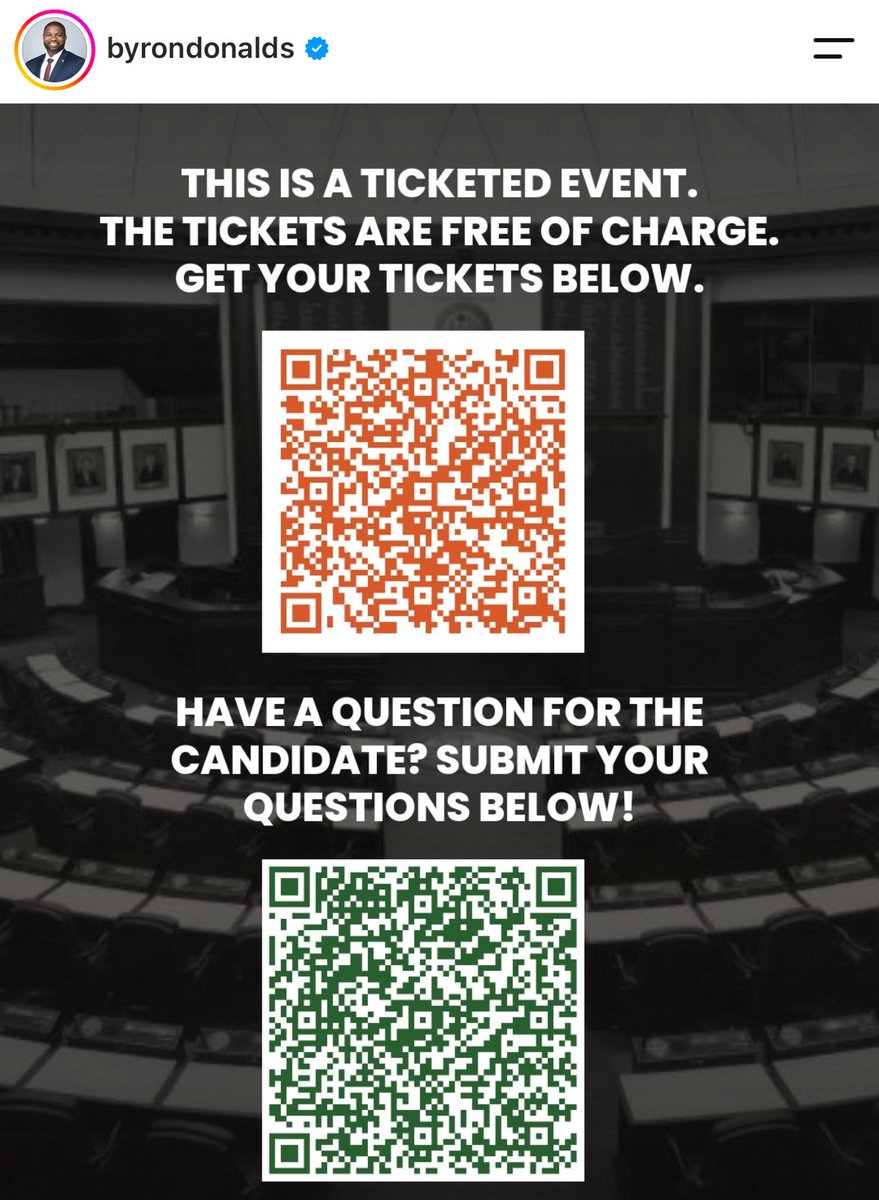 patriottakes's tweet photo. Byron Donalds is holding a Gubernatorial Townhall. However, “no recording, audio or visual recording, is permitted.” https://t.co/7ZgBHFdgLe