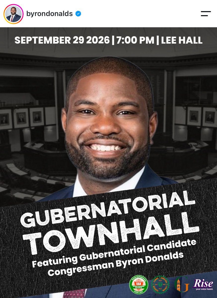 patriottakes's tweet photo. Byron Donalds is holding a Gubernatorial Townhall. However, “no recording, audio or visual recording, is permitted.” https://t.co/7ZgBHFdgLe
