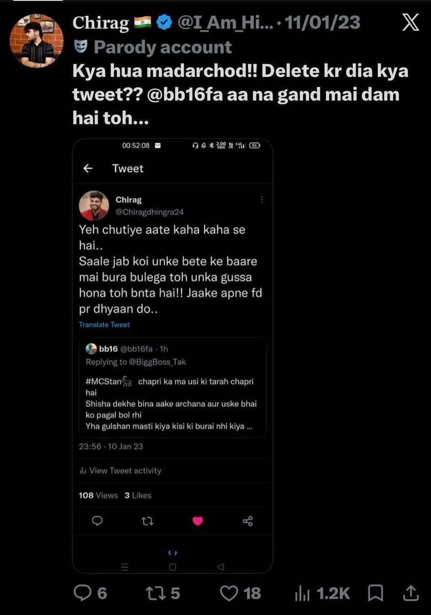 sc0utOp__fc's tweet photo. funny how a person like you, who’s a serial abuser and constantly abuses and defames women, claims she’s spreading hate,she doesn’t even allow Scout to abuse any hater,social media is open to everyone people can say and do whatever they want, but if they cross the line, deal with them legally, just don’t drag her. 

whattta a clown. 🤡

#ScoutOP #ScoutArmy #BB20 #BiggBoss20