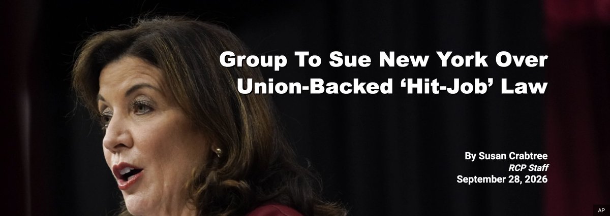 susancrabtree's tweet photo. 🚨@RCPolitics SCOOP: Worker-Rights Group to Sue New York Over Union-Backed 'Hit Job' Law 

The Freedom Foundation plans to go to federal court Monday to block a New York law it says was written to silence outreach to public employees about their right to leave their unions. The group argues the new law is an unconstitutional violation of free speech because it allows state government officials to shut down speech before a single word is conveyed.

Gov. Kathy Hochul signed the measure on Sept. 9. It took effect immediately.

The case sets up a high-stakes test of how far a state can go in policing speech aimed at its own workers. New York contends that the law simply targets fraud. The Freedom Foundation counters that it’s a union-backed weapon targeting its highly successful education campaigns to show public sector workers how to cancel their union memberships.

READ the full @RCPolitics story in the link below: