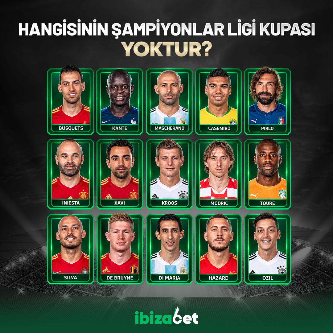 Officalibiza's tweet photo. Hangi Oyuncunun Şampıyonlar Ligi Kupası Yoktur ? https://t.co/57D5EZ6EWm
