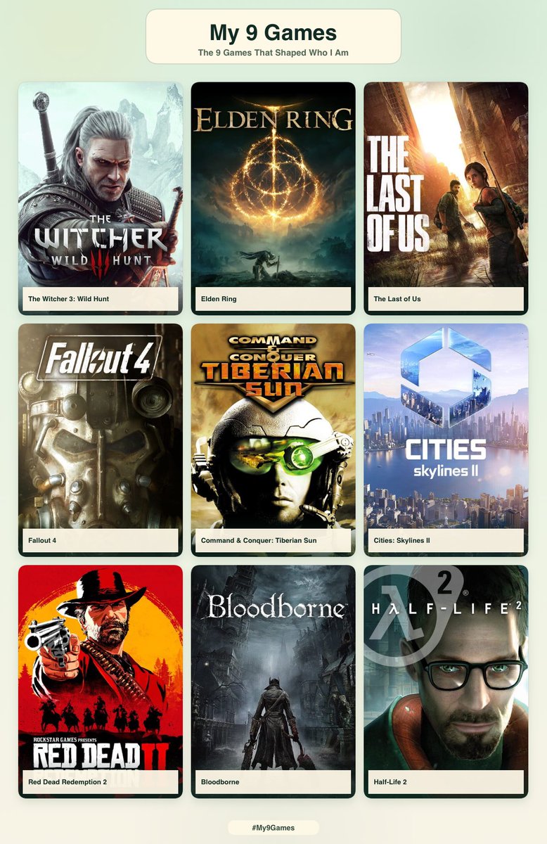 Donavan_DP_'s tweet photo. My top 9 games that shaped me. Third time posting cos I keep forgetting bangers. Too many good games, its a privilege to be a gamer https://t.co/aV01tXDGNI