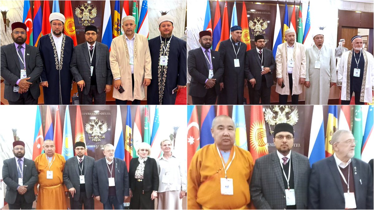 DrHussainQadri's tweet photo. Prof. Dr. Hussain Mohi-ud-Din Qadri with International Delegates at Moscow Conference

Prof. Dr. Hussain Mohi-ud-Din Qadri, President of Minhaj-ul-Quran International and Deputy Chairman, Board of Governors, Minhaj University Lahore, with representatives from different countries, religious leaders, representatives of Islamic organizations, academics and researchers, representatives of social and analytical centres, and members of the international media on the occasion of the conference organized by the Spiritual Assembly of Muslims of Russia.

#DrHussainQadri #PresidentMQI #MinhajulQuran #MoscowConference #InternationalDelegates #Russia #InterfaithDialogue #IslamicScholar