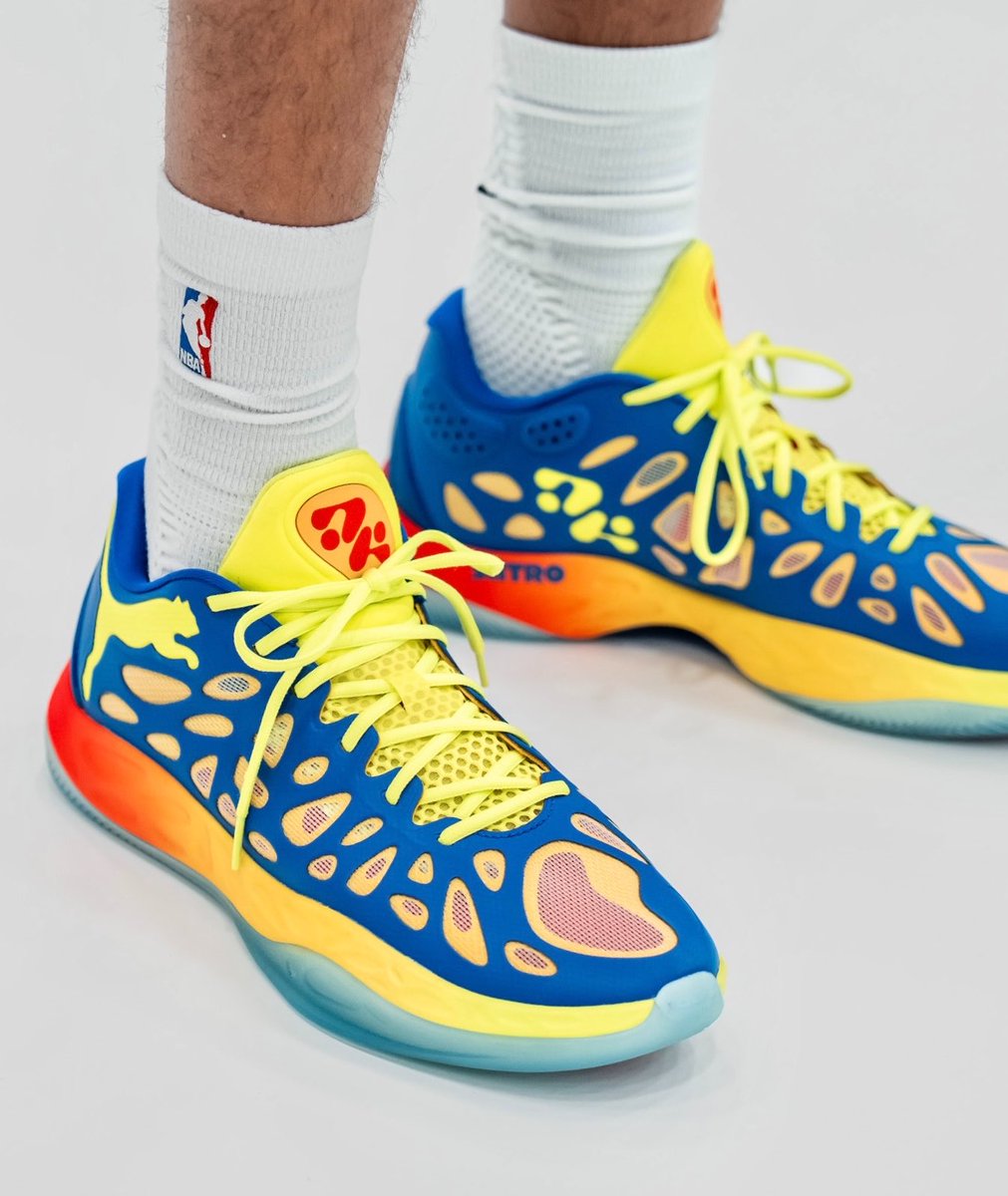 NickDePaula's tweet photo. FIRST LOOK: Tyrese Haliburton debuts the Puma Hali 2 at Pacers media day 👀 https://t.co/GiaGtzOkFY