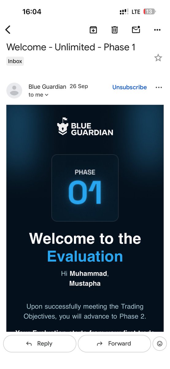 ChartVisionfx's tweet photo. Alhamdulillah Received my hosting reward from @BlueGuardiancom and start trading it today with +2% 💰
I will post every phase till payout here In sha Allah https://t.co/Ig7UCcIHfX