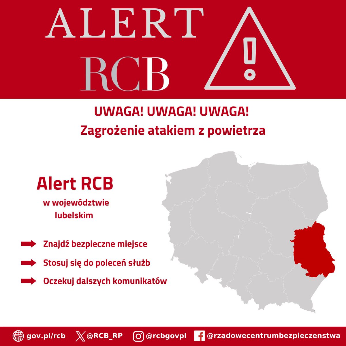 Air attack alert issued in Lublin, Poland; Russian aerial strike on Ukraine ongoing