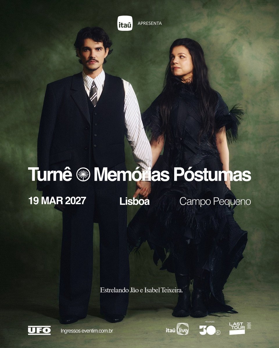 jaonaintegra's tweet photo. Confira as datas dos próximos shows da Turnê Memórias Póstumas:

31 de outubro - Rio de Janeiro
21 de novembro - Belo Horizonte
28 de novembro - Recife
12 de dezembro - Brasília
19 de março - Lisboa
27 de março - São Paulo

Estão preparados? 💐 https://t.co/OVSX961QIp