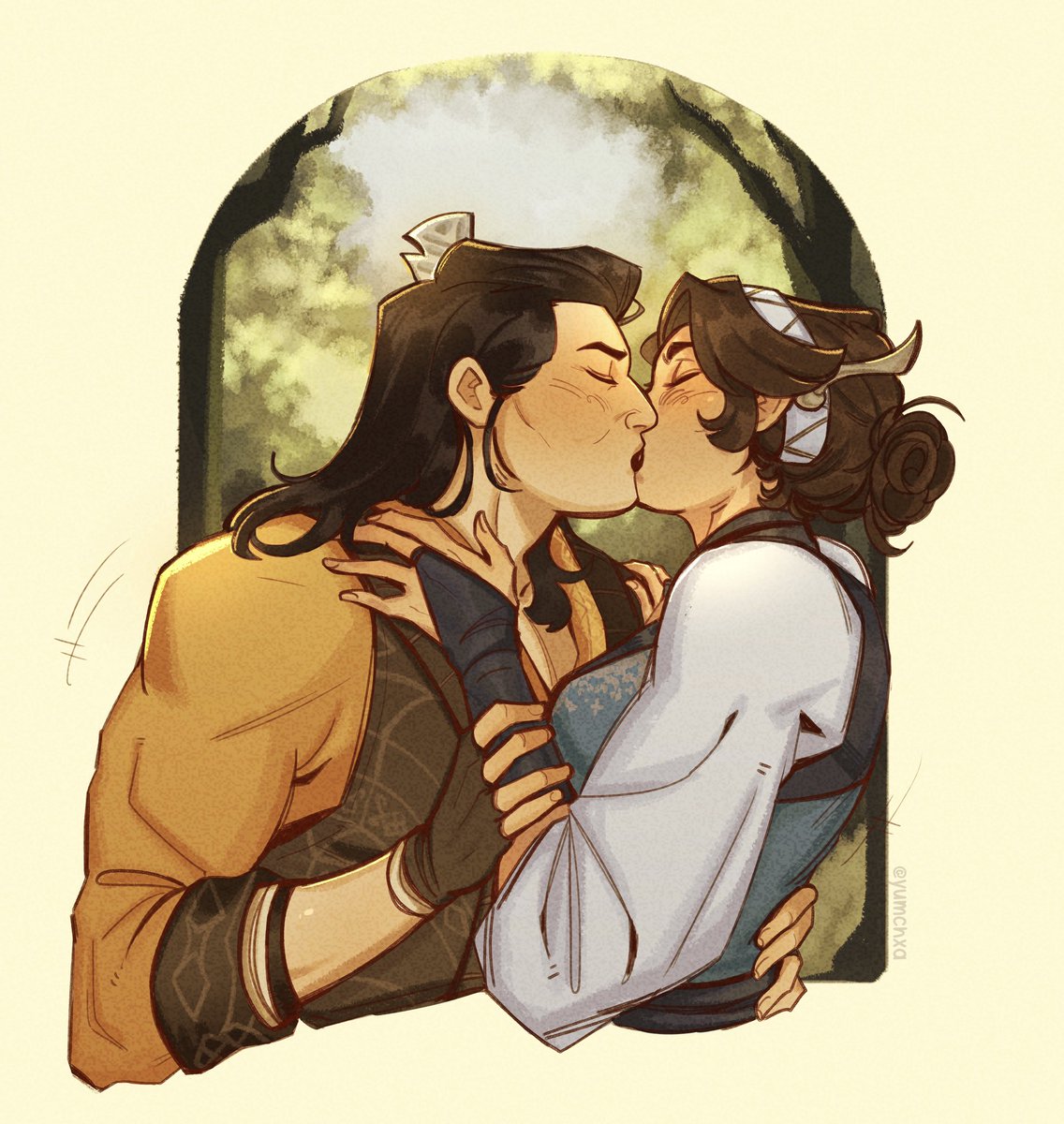 yumchxa's tweet photo. It’s my birthday, and I finally drew them kissing to celebrate! 

#mk1 #mortalkombat #ocxcanon https://t.co/IBbg2sj6Bn