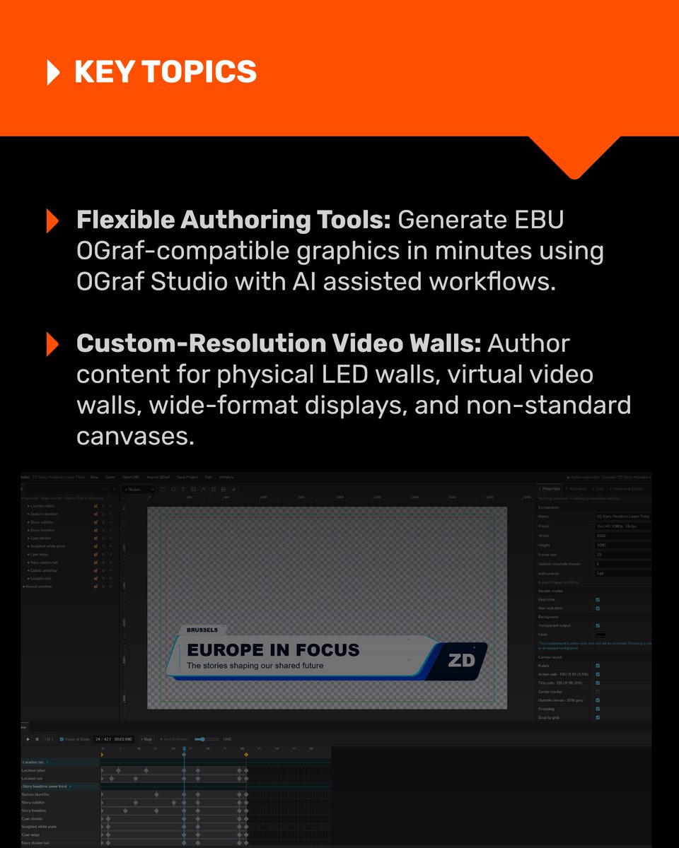 0Density's tweet photo. See HTML5 graphics for video walls and Lino template-based broadcast graphics with Faraz Qayyum at #CABSAT2026.

Explore OGraf Studio and custom video wall resolutions at @infiledcom's Booth H1-D30.

Schedule your meeting: https://t.co/nF2396HRIo https://t.co/PnquDpGXYL