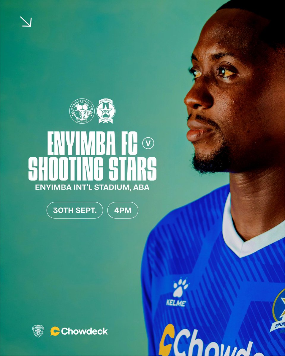 ShootingSc's tweet photo. UP NEXT: ENYIMBA FC 🔵

The Oluyole Warriors head to Aba for our rescheduled Matchday 2 fixture.

#3SC | #UpShooting | #ENYSHO https://t.co/gvxpRuWhNq