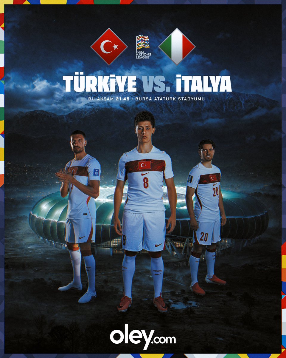 oleycom's tweet photo. 🇹🇷 A Milli Takımımız, Uluslar Ligi’nde İtalya karşısında!

Fransa maçının ardından Uluslar Ligi’ndeki ikinci maçımızda İtalya ile karşılaşıyoruz! ⚽ https://t.co/N4vJykQR8P