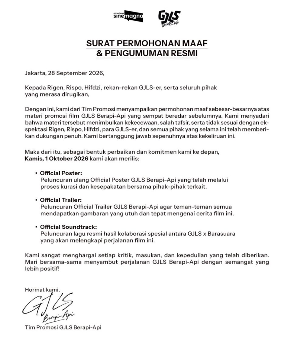 kampusfilmID's tweet photo. Sejauh ini, film GJLS Berapi-Api udah pake gimmick yang fresh. We need more of this. Such a creative way to build the hype!
#MadingKF https://t.co/GhJV2JtXbU