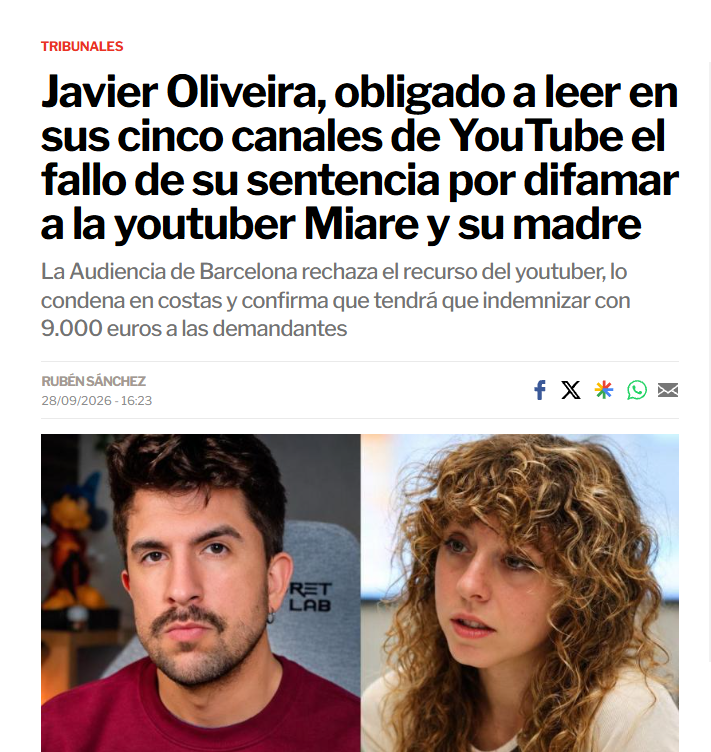 LaserLentAgain's tweet photo. Condenita para Javi Oliveira. 

Ui lo que me voy a reir y el video que voy a hacer reaccionando a su lectura de la sentencia. 

Al final decir que "el vecino se la enchufaba a miare" no era la televisión como él decía. https://t.co/SZXfh7ShDL