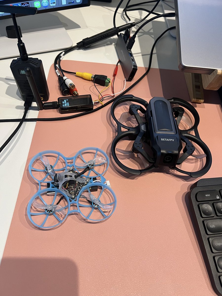 tanmayg173's tweet photo. @braedenhall_ @ionthedev Sexy! I’m prototyping a ground control autopilot - need a PC right now cause look at this mess, but my raspberry pis are itching to contribute https://t.co/zBCn3KH9nS