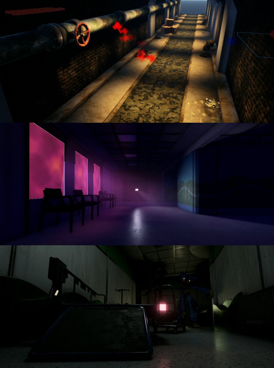 mascotmassacre's tweet photo. 🚨 The Hour Before Joy is an upcoming Poppy Playtime fan-made horror asym inspired by Bite By Night.

Survive the monster as different groups of workers. It's currently in very early development. https://t.co/fBTRuJx0x0