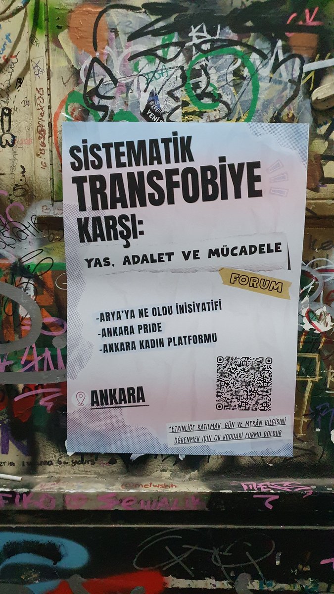 aryayaneoldu_2's tweet photo. Sistematik transfobiye karşı örgütleniyoruz! Mücadeleye sıkı sıkı sarıldık. Baskılara karşı yan yana gelmeye devam ediyoruz. Arya'ya Ne Oldu İnisiyatifi, Ankara Pride, Ankara Kadın Platformu olarak Ankara'da düzenleyeceğimiz foruma herkesi çağırıyoruz.

*Gün ve konum bilgisi için bio'daki formu doldurabilirsiniz 🏳️‍⚧️