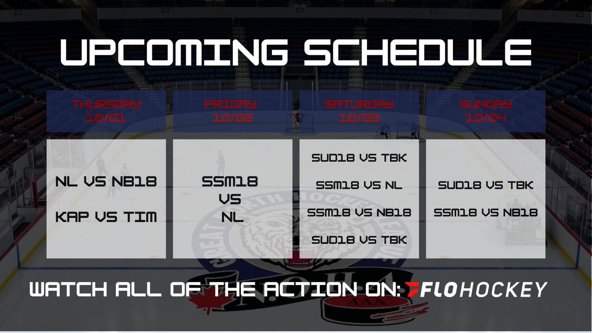 GreatNorthHL's tweet photo. @FloHockey @NOHAHockey Correction. The upcoming games graphic has SSM16 taking in NB18 on Saturday and Sunday.

It should say SSM18 VS NB18.

Please see corrected graphic:

#gnhl #aaahockey #hockey #northernhockey #northernontario https://t.co/q7XOyrm0Qe