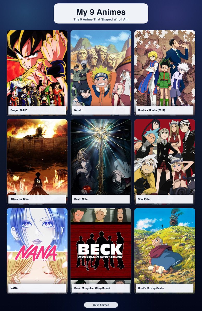 MajinZam's tweet photo. My top 9 https://t.co/YJGBEUYIc2