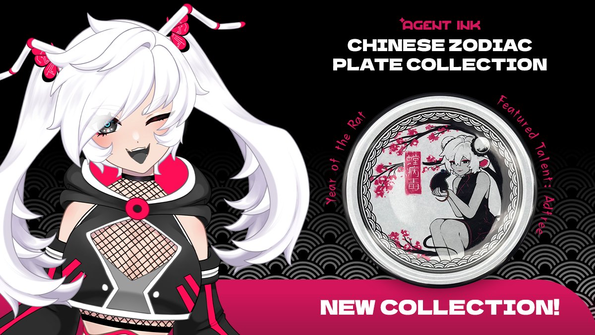 AgentInk's tweet photo. A rat popped up! 🐀⚠️

The first plate in the Chinese Zodiac line of collectibles in collaboration with @SocksAgency is here. 

@AdfreeVT is the first one up. (And please, don't throw them like frisbees despite what she says...)

Pre-orders are officially open ↓
https://t.co/chiqN7pT2c