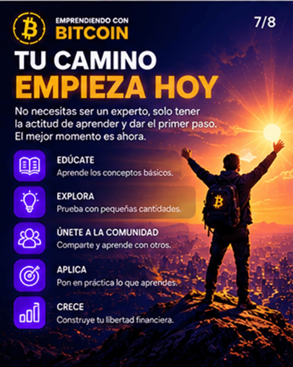 emprendiendobtc's tweet photo. 2/2 - En este carrusel te explicamos 𝟴 𝗰𝗹𝗮𝘃𝗲𝘀 𝗳𝘂𝗻𝗱𝗮𝗺𝗲𝗻𝘁𝗮𝗹𝗲𝘀 para empezar a familiarizarte con el mundo crypto:
🟠 𝗘𝗺𝗽𝗿𝗲𝗻𝗱𝗶𝗲𝗻𝗱𝗼 𝗰𝗼𝗻 𝗕𝗶𝘁𝗰𝗼𝗶𝗻 𝗖𝗼𝗻𝗼𝗰𝗶𝗺𝗶𝗲𝗻𝘁𝗼 → 𝗔𝗰𝗰𝗶ó𝗻 → 𝗟𝗶𝗯𝗲𝗿𝘁𝗮𝗱 https://t.co/h4YRhotv4o
