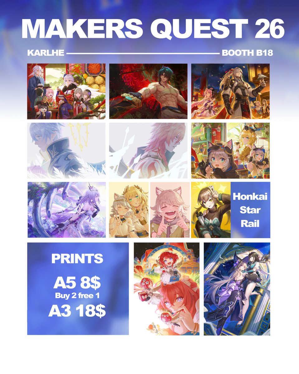 KaruheYKH's tweet photo. I'm coming to  @MakersQuestSG  ! This will be my first appearance in Singapore Artist Alley. Will be boothing together with my friend @gsongchan  . See ya'll right there!

#msqsg2026 #makersquestsg #makersquest #honkaistarrail https://t.co/7fTakNfVMR