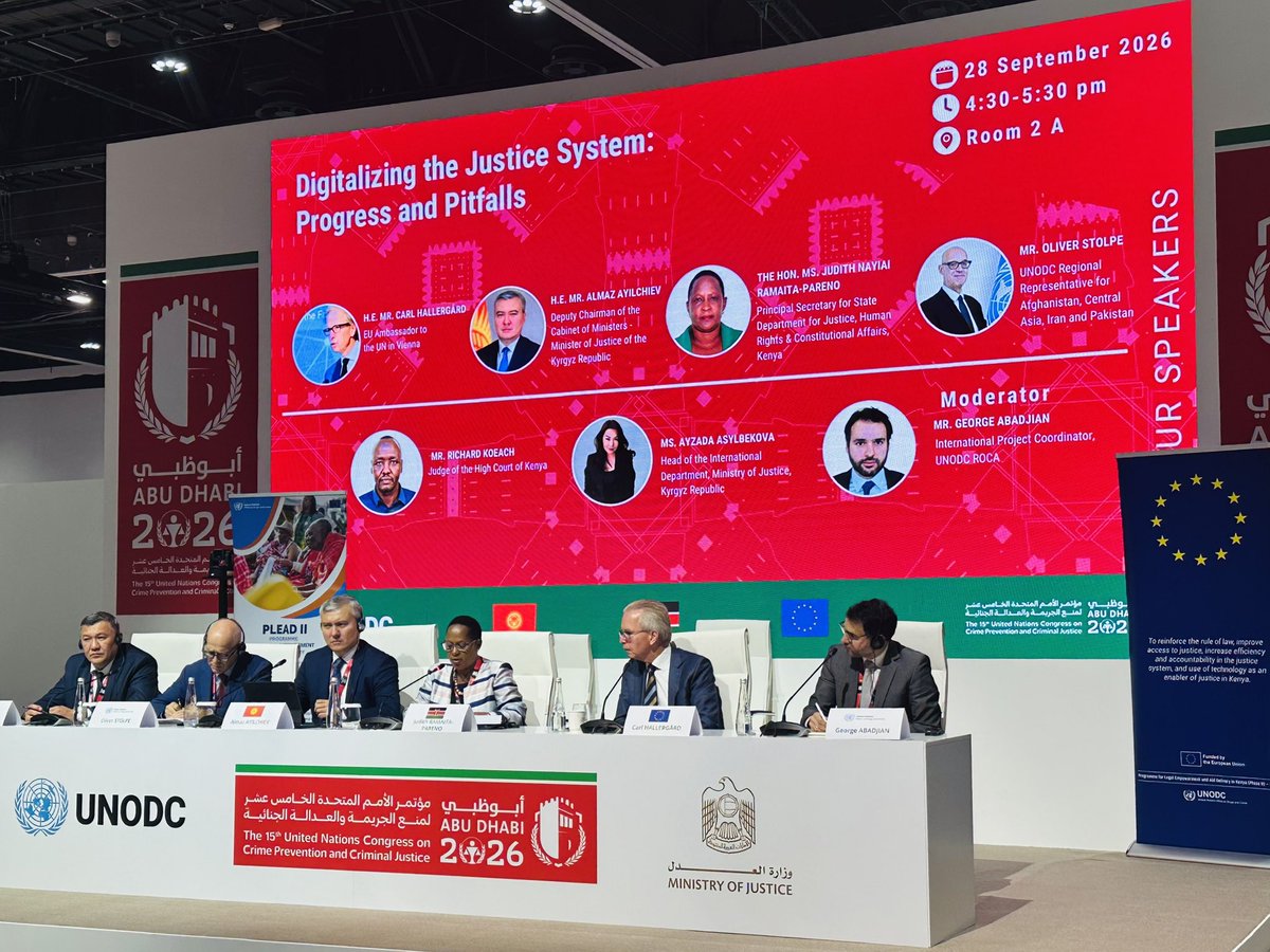 ph_meissner's tweet photo. Timely stocktaking  of progress and pitfalls associated with the progressive digitalization of criminal justice systems, based on lessons learned from two flagship #UNODC programs in #Kenya 🇰🇪 and #Kyrgyzstan 🇰🇬 funded by the European Union 🇪🇺#PLEAD #JUST4ALL
@CrimeCongressUN https://t.co/0CMyzV5Cnk