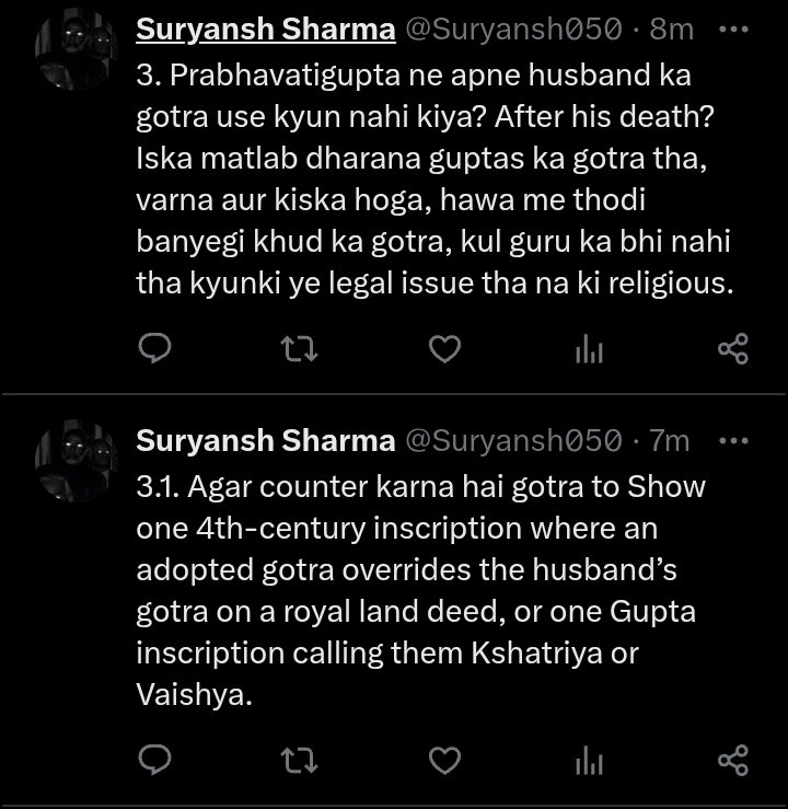Suryansh050's tweet photo. Guptas were completely Brahmins not kshatriya or vaishya, here is detailed explanation. 
#HistoricDebate #history #indian https://t.co/J774IovmkX