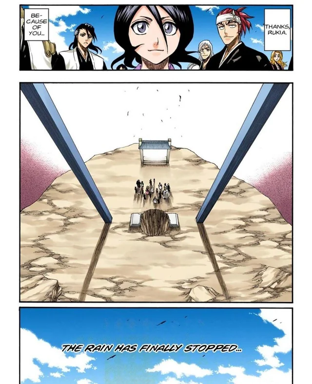 Recyc1eMiC0la's tweet photo. "Hime stopped Ichigo's rain, just read the manga!"
The manga: https://t.co/CwZk7n82Kx