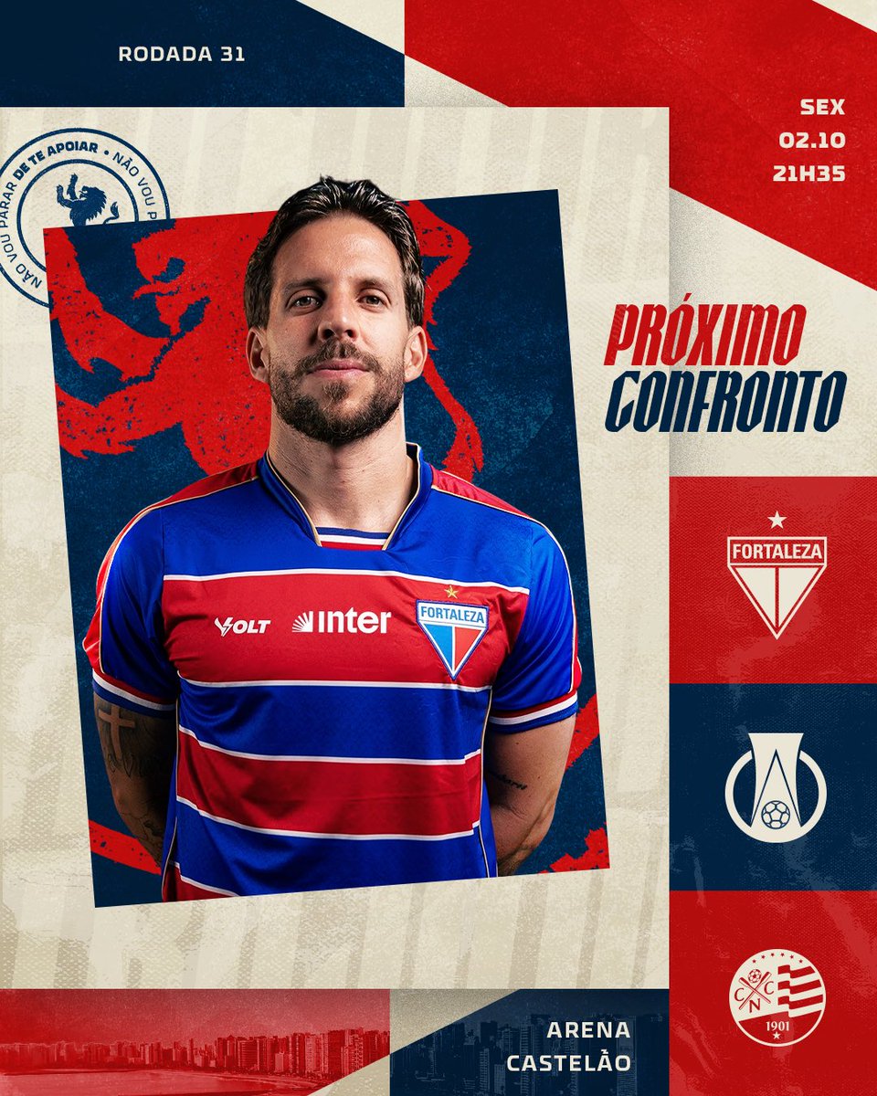 FortalezaEC's tweet photo. Próximo confronto pela sequência do campeonato!

Nossa próxima partida será sexta-feira, diante do Náutico, na Arena Castelão, válida pela 31ª rodada do Brasileirão B.

📅 02/10
⌚ 21h35

#FortalezaEC #BrasileirãoB https://t.co/dM3qqDCfsx