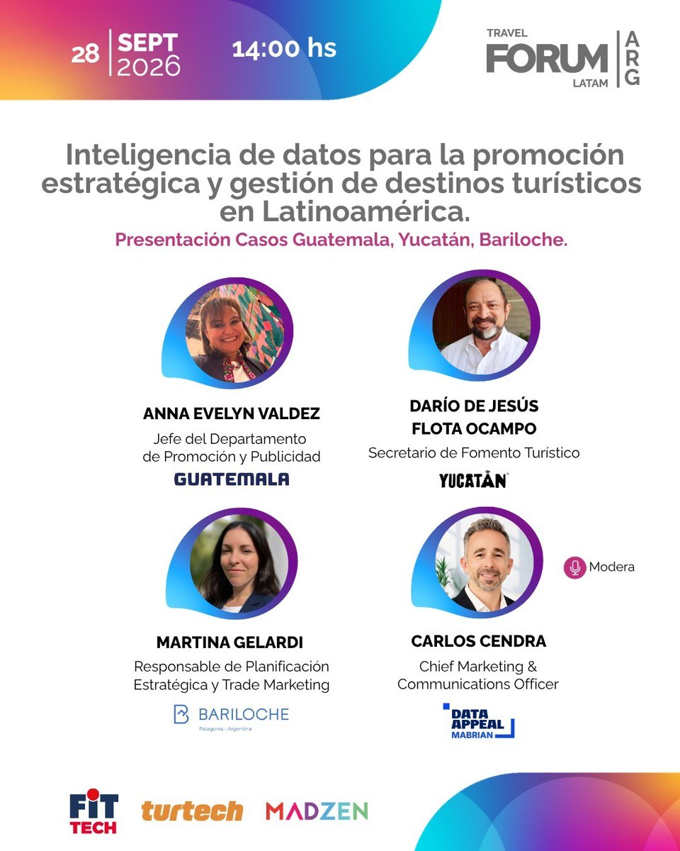 DarioFlota's tweet photo. Un gusto participar en el Travel Forum LATAM en la @FITAmericalatina.

Compartimos la experiencia de Yucatán sobre inteligencia turística y uso de datos para la toma de decisiones, siguiendo la visión del gobernador @HuachoDiazMena. 🤝

#RenacimientoMaya https://t.co/27ni7mkpOY