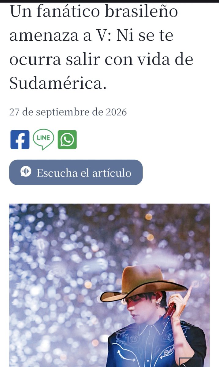 VPeru_support's tweet photo. [INFO] Medios internacionales ya están informando sobre las amenazas dirigidas contra Kim Taehyung y las crecientes preocupaciones por su seguridad de cara a las próximas actividades de BTS en Latinoamérica.
Sing Tao Daily ha recogido el caso y las solicitudes de fans para que BIGHIT MUSIC y HYBE investiguen las amenazas y adopten las medidas de seguridad necesarias.
Las amenazas contra su integridad física deben ser tomadas seriamente, investigadas y atendidas.

🔗 Sing Tao Headline: https://t.co/PpdG62J621
🔗 Sing Tao USA: https://t.co/MhNcXzc7sI

PROTECT TAEHYUNG
PROTECT YOUR ARTIST
BIGHIT AND HYBE TAKE ACTION
#ProtectTaehyung #ProtectYourArtist
​@HYBEOFFICIALtwt @bts_bighit @BIGHIT_MUSIC @hybe_latam