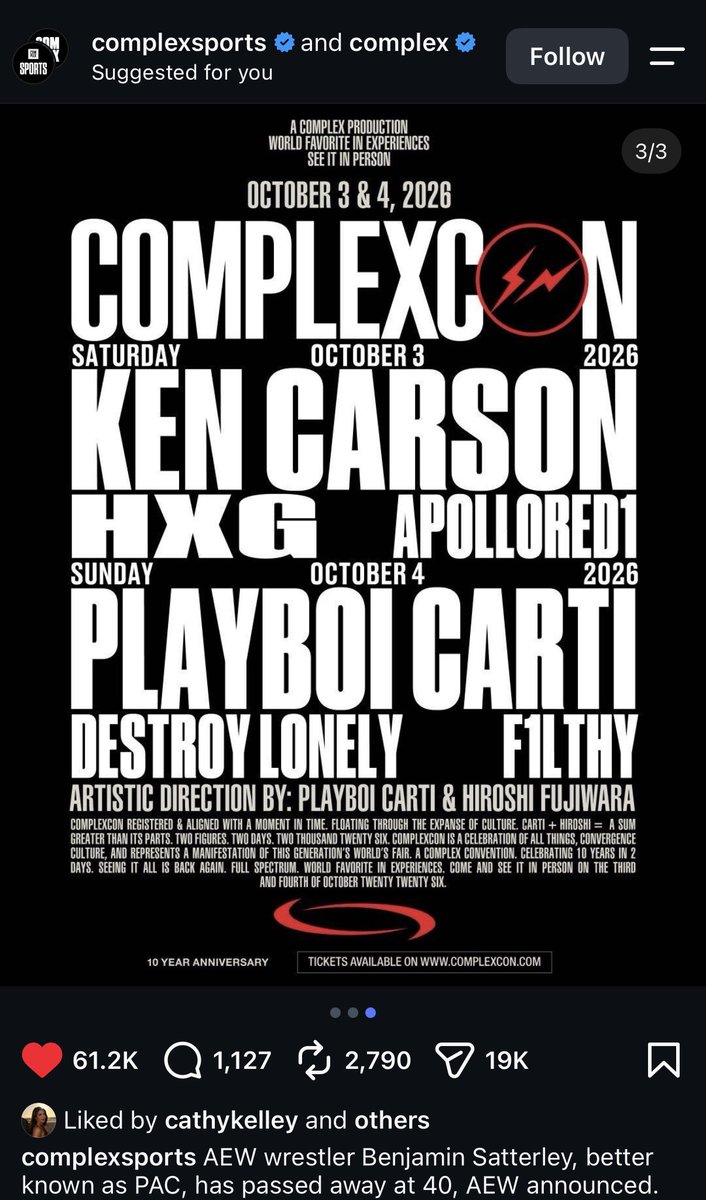 WeWantCody_'s tweet photo. On slide 3 of Complex’s post about Pac’s death, they proceeded to put an ad for their convention at the end.

JOKE of a company @Complex https://t.co/nQ2Uy4Qfpu