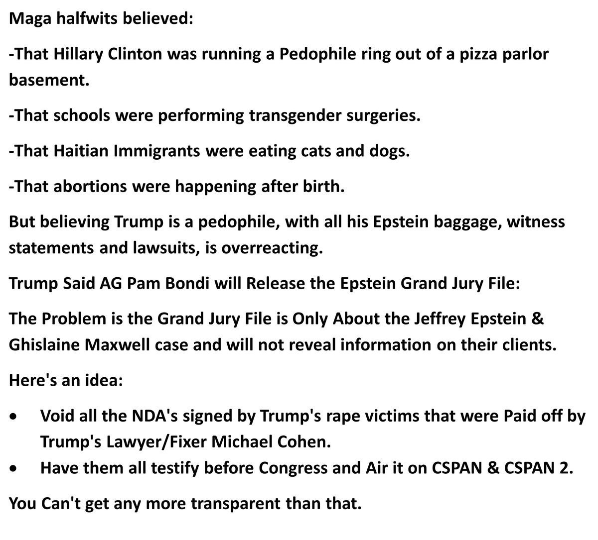 talkatone2016's tweet photo. #ReleaseTheUnredactedEpsteinFiles
#LockTrumpUp
#LockUpBillionairePedophiles https://t.co/hvRKtRMaWN