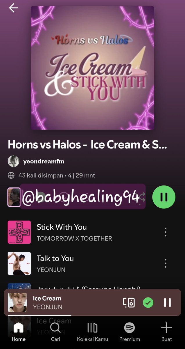 babyhealing94's tweet photo. 28/09/2026
Hari ini banyak selisih waktu stream nya ๐๐ค๐ป dari pagi rapat sampai siang ..sebelum lanjut dinas siang lagi sempat stream 2 lagu,kerja ... setelah pulang kerja malam lanjut stream lagi๐ฅ
#TeamDevilbatu
HORNS vs HALOS STREAMING PARTY
#TOMORROW_X_TOGETHER #YEONJUN https://t.co/hCQdnnEiUs