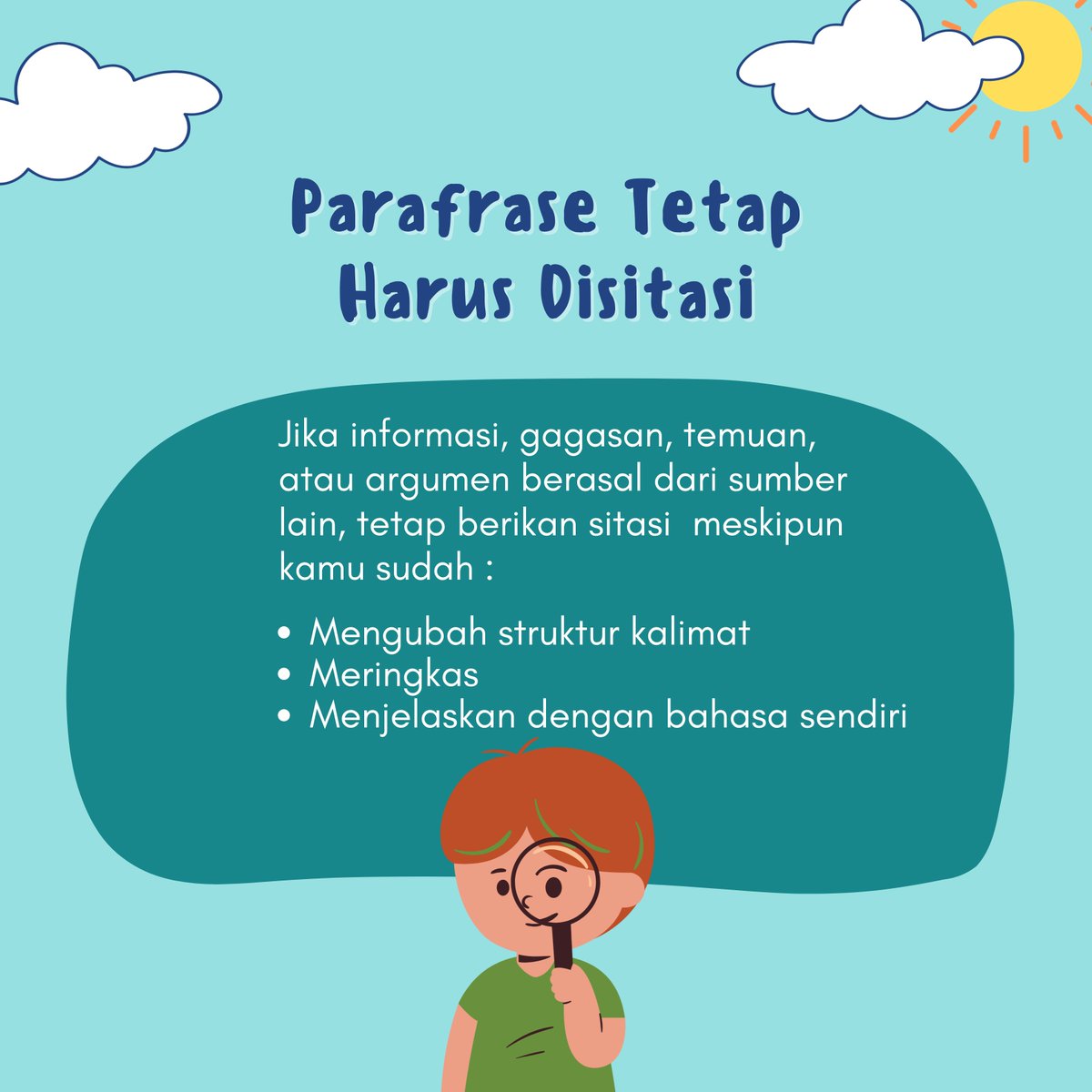 jokitugas_boi's tweet photo. “Kan sudah pakai bahasa sendiri, kenapa masih harus pakai sitasi?”

Karena yang perlu dihargai bukan cuma kalimat yang ditulis, tetapi juga gagasan yang kamu ambil dari sumber lain.
#parafrase #sitasi #jokitugasmurah #jokitugaskuliah #jokimurah #jokikuliah #jokippt #jokijurnal https://t.co/2BThB5EN33