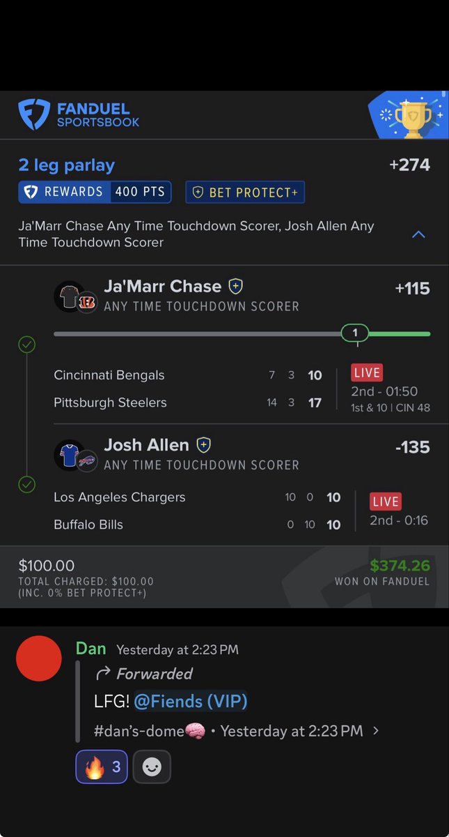 ParlayFiends's tweet photo. Winners from yesterday✅✅🔒🔒

Make sure to join the discord for tonight’s picks!
#nfl #bets #sports #parlays #winner https://t.co/HMJj1yLjpe